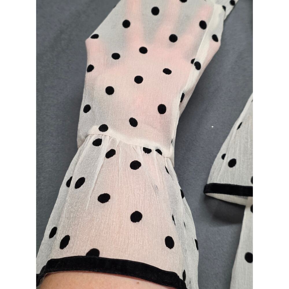 Sofie The Label Tiered Ruffle Mini Dress Polka Dot Romantic Bell Sleeve Small - Picture 5 of 11